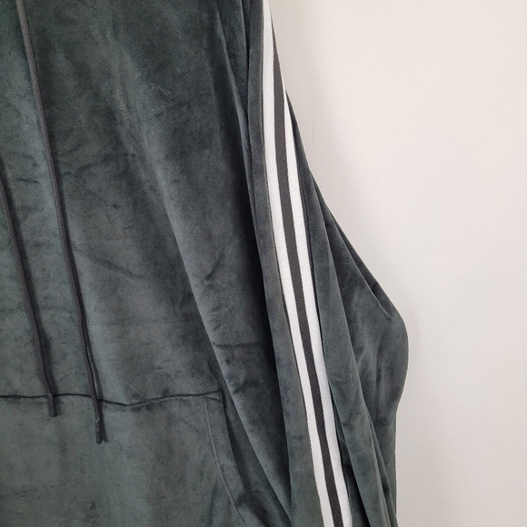 NWT Kingsize Mens Big & Tall MVP Velour Hoodie Onyx Black with White Stripes 6XL - Picture 5 of 12